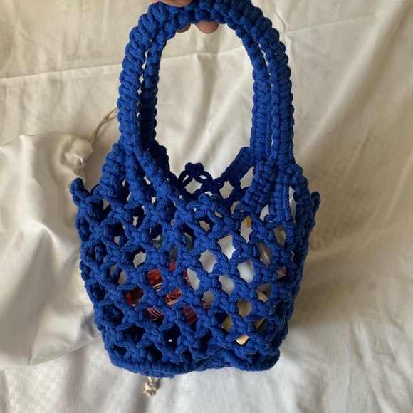 ୨୧ ･ﾟ✧ SOLD Cider Blue Crotchet Knit Mini Bag - Picture 3 of 7